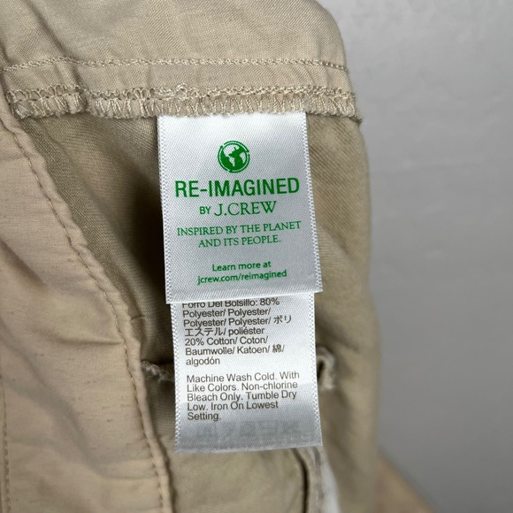 J. Crew Womens Size 14 Re-Imagined Khaki Beige Cotton Casual Shorts - Picture 4 of 8